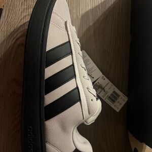 Adidas Men's Cream and Black Sneakers